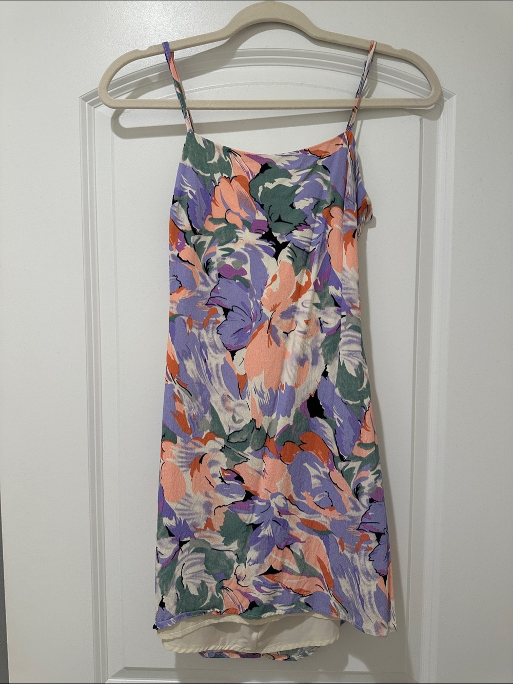 Lulu's Lilac, Coral & Green Floral Mini Slip Dress